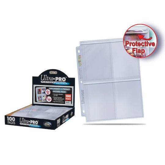 Ultra Pro Secure Platinum s Card Pages 4-Pocket Standard Size Διάφανη