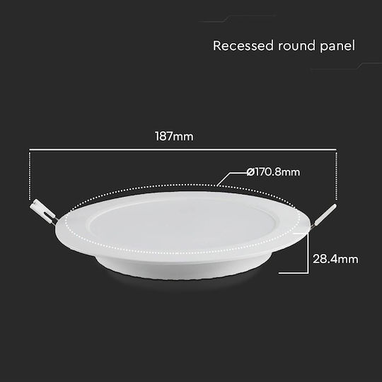 V-TAC Panou LED Paralelogram 12W cu Lumină Albă Rece 6500K 17.08x2.84cm