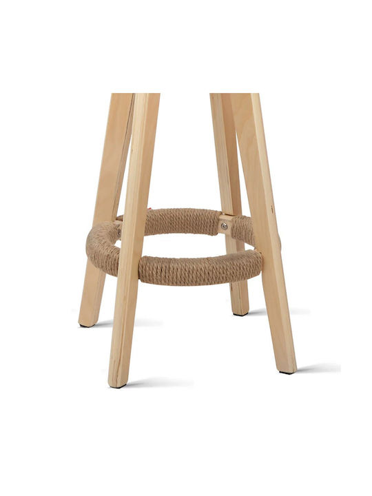Loft Burgundisches Hölzernes Barhocker mit Rückenlehne 37x37x80cm