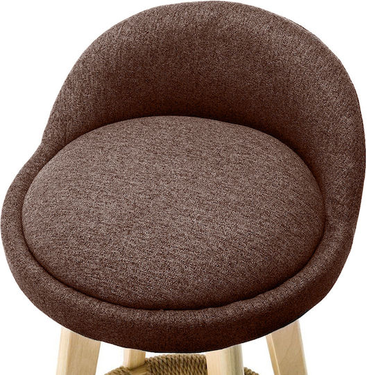 Σκαμπό Μπαρ με Πλάτη Ξύλινο Loft Brown 37x37x80εκ.