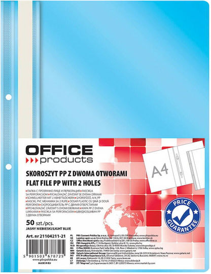 Office Products Dosar Plastic Pp Cu Găuri Pe Spate Grosime 100/170 Microni Set 50 Bucăți Albastru Office Products
