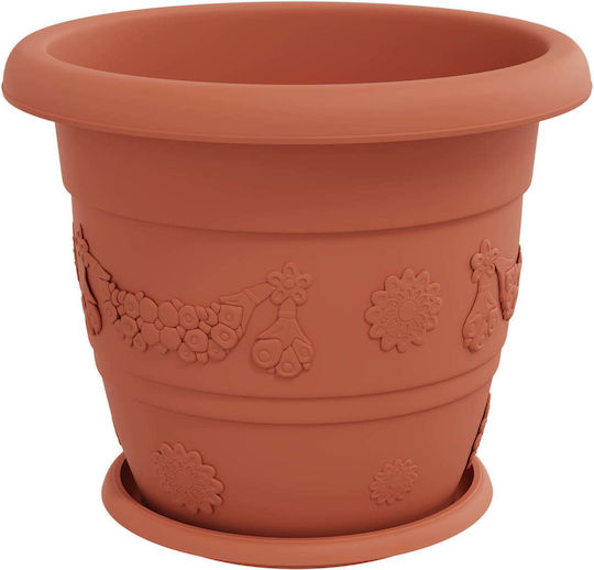 vidaXL Satz 24 Kunststoff Pflanzgefäße Terrakotta 34x28cm