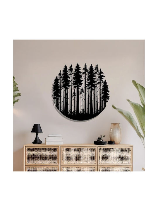 Pakketo Decorative Silhouette Foren Pakooworld Black Made of Metal 50x1.5x50cm