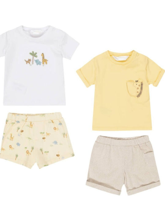 Kids Set with Shorts Summer 4 Pieces Yellow
