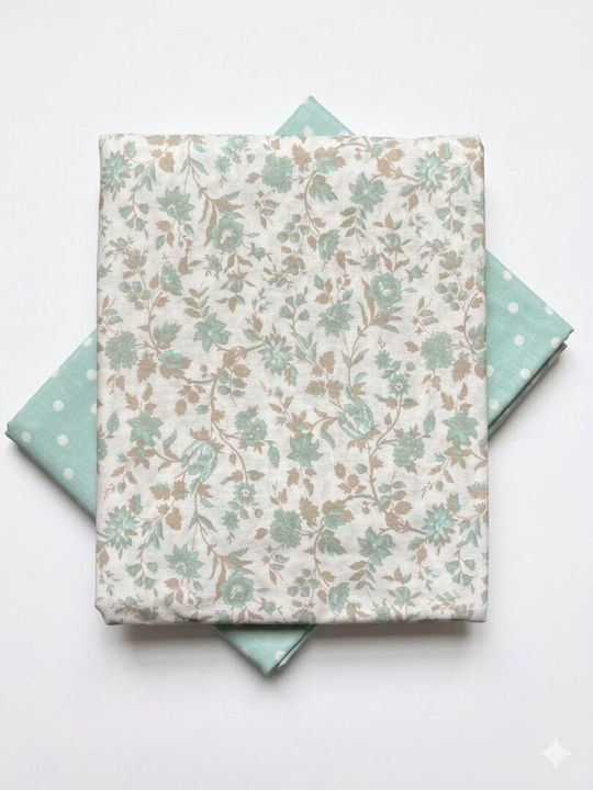 Cotton Duvet Cover Set 240x260cm Double With 2 Pillowcases Mint
