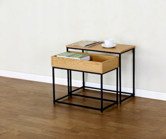 Set Zigon Rectangular Din Lemn Masiv Bej 2 Buc M60xL30xÎ50cm