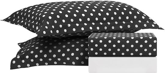 Beauty Home Art 10101 Fancy Super Double Coverlets Set Black 220x240cm 3 Pieces