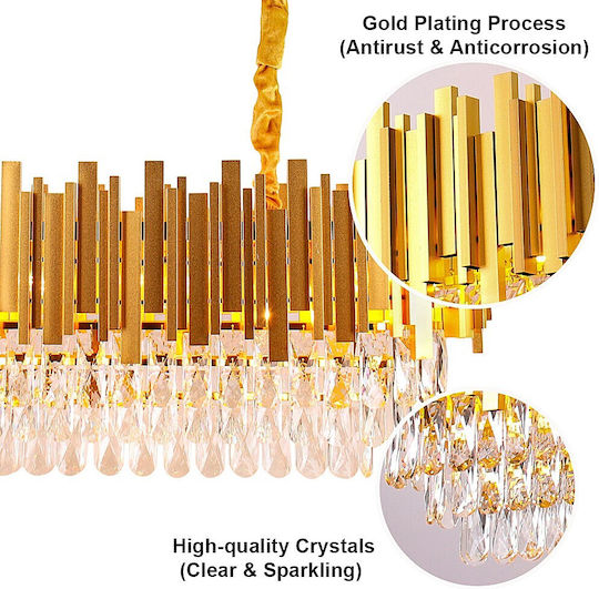 Home Lighting Majestic Deckenleuchte Gold mit Lampenbirnensockel E14 80x30x120cm
