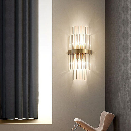 Home Lighting Celia Lampă De Perete Cu Bază De Bec E14 Auriu 20x50cm