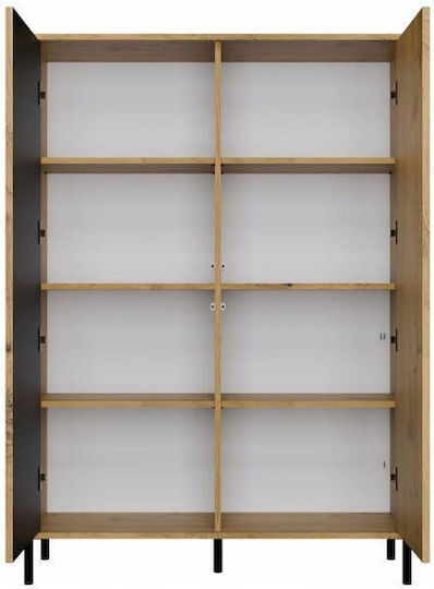 Kamaro Dulap De Prezentare Pentru Sufragerie Din Placă Din Lemn Agregat Roșu 103.5x40x147.5cm