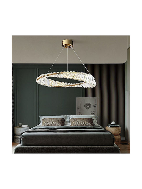 Home Lighting Ovela Ceiling Light 80cm Gold with Integrated LED and Remote Control