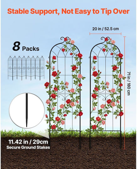 Garden Grid Vevor Rose Grid 180 X 52.5 Cm Pack 8 Pieces Rose Grids Flowers Garden Electrostatic Paint Finish & Convenient Locking Design Plant Support Grids Flowers Vegetables Roses