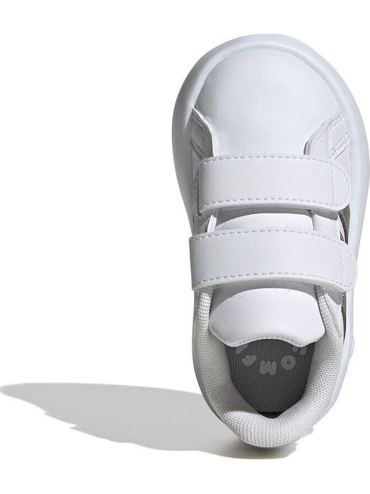 Grand Court 2.0 Kids Sneakers with Hoop & Loop Closure White / Silver