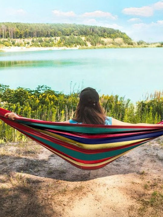 Fabric Hammock with Stand Multicolour 265x100x95cm