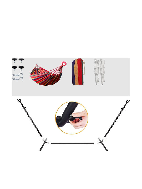 Fabric Hammock with Stand Multicolour 265x100x95cm