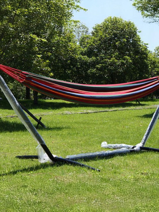 Fabric Hammock with Stand Multicolour 265x100x95cm