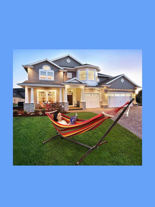 Fabric Hammock with Stand Multicolour 265x100x95cm