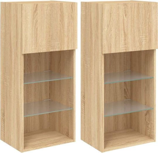 Wall Cabinets (2 Pieces) 40.5x30x90 cm