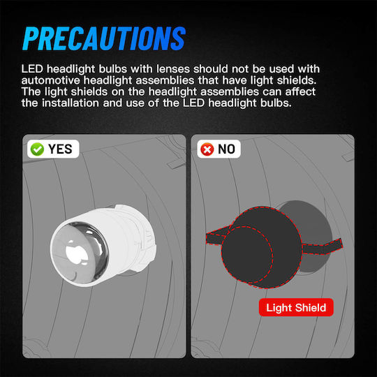 NovSight Car and Motorcycle Lamp HB3 Canbus LED 6500K Cold White 12V 60W
