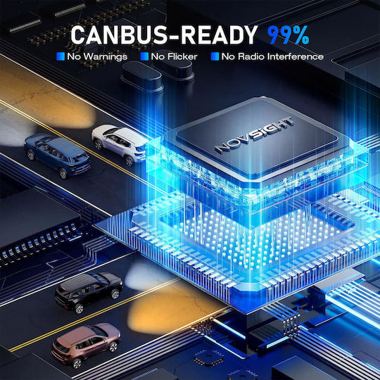 NovSight Λάμπα Αυτοκινήτου & Μοτοσυκλέτας T16 Canbus LED 6500K Ψυχρό Λευκό 12-24V 120W