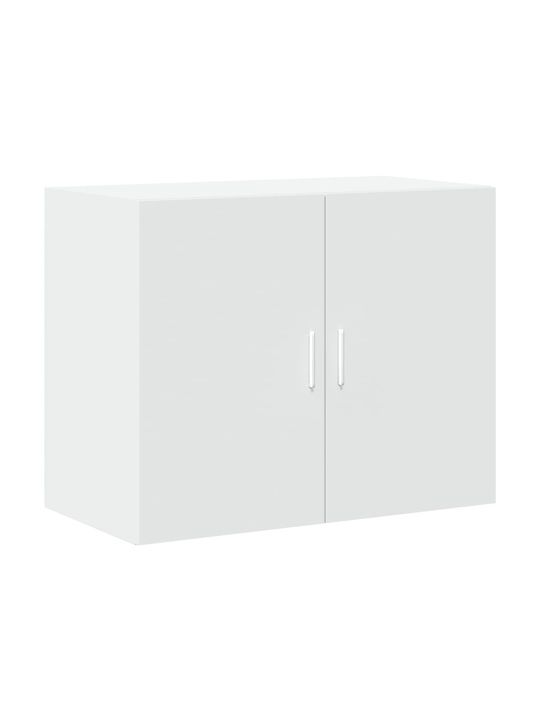 Wall Mounted Living Room Cabinet Made of Particle Board White 80x42.5x64cm