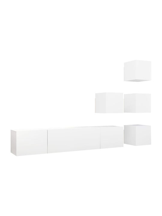 Wall Living Room Cabinet made of Particle Board White 80x30x30cm