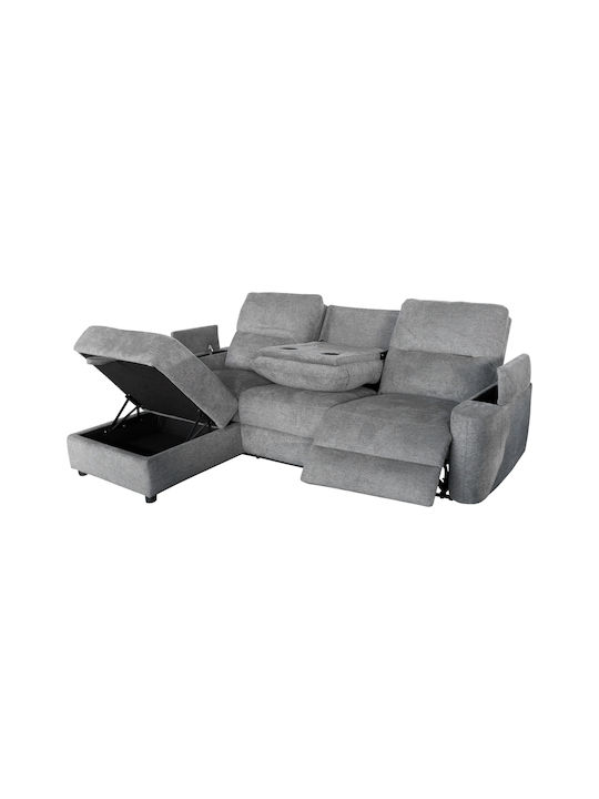 Synthia Ecksofa mit Linker Ecke & Stauraum Grau 246x159x97cm