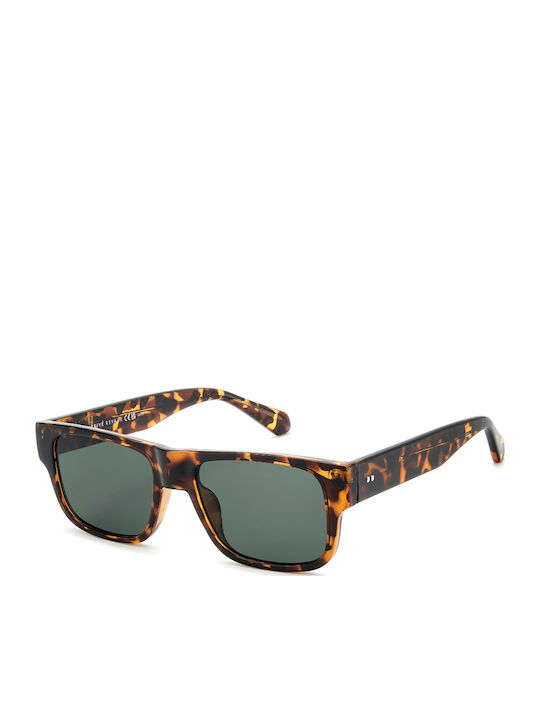 Prive Revaux Unisex Sunglasses with Brown Tartaruga Horn-Rimmed Frame and Green Lens PR3013/G/S PHW/QT