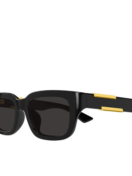 Bottega Veneta Unisex Sunglasses with Black Horn-Rimmed Frame and Black Lenses BV1453SA 001