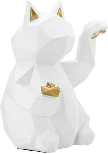 Techkidz Interior Decoration Model Lucky Cat Modernized Version Maneki-neko White