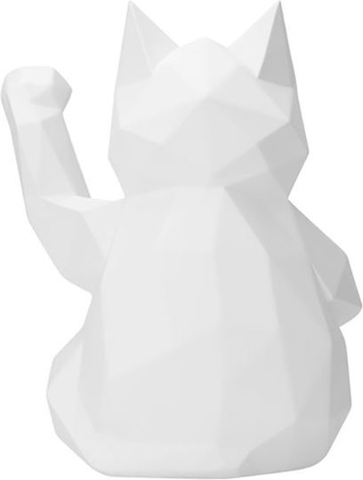 Techkidz Interior Decoration Model Lucky Cat Modernized Version Maneki-neko White