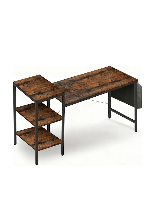 Rustic Computer Office Wooden Rustic with Metal Legs 130x55x90cm