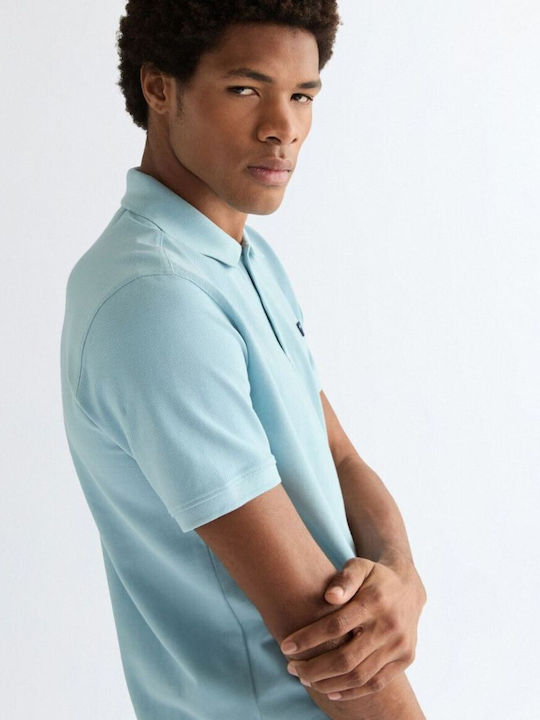 Polo Bluza Tricou Cu Mânecă Scurtă Albastru Deschis