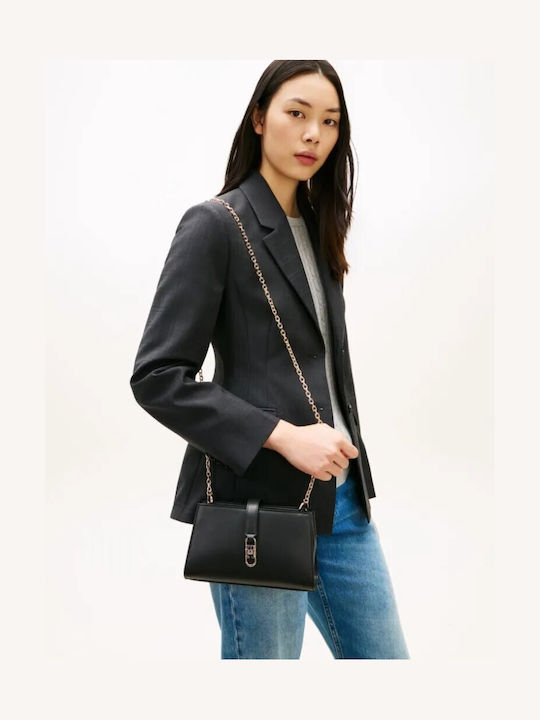 Tommy Γυναικεία Tote Τσάντα από Συνθετικό Δέρμα Μαύρη