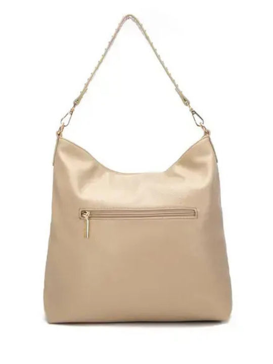 Damen-Schulter-/Crossbodytasche aus beigem Wildleder