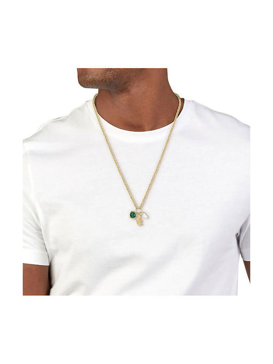 Lacoste Κολιέ από Επιχρυσωμένο Ατσάλι