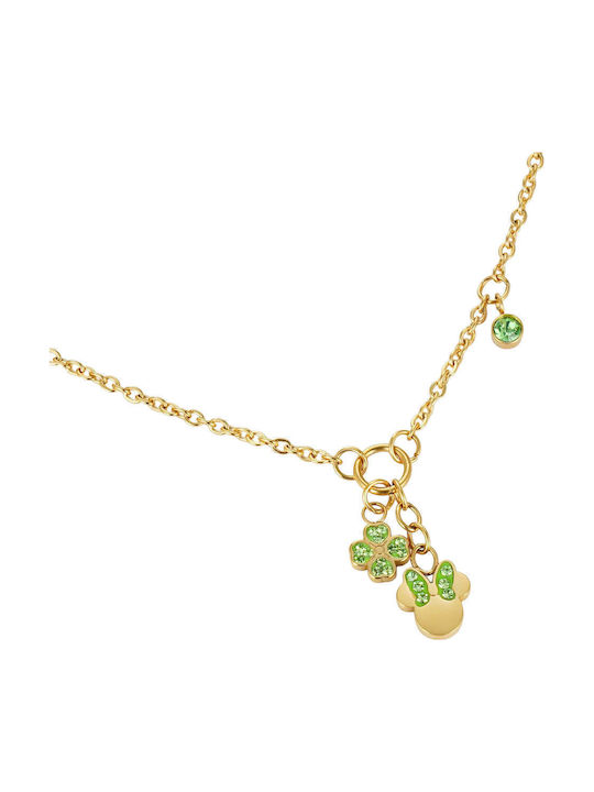 Disney Necklace From Gold Plated Steel With Zircon