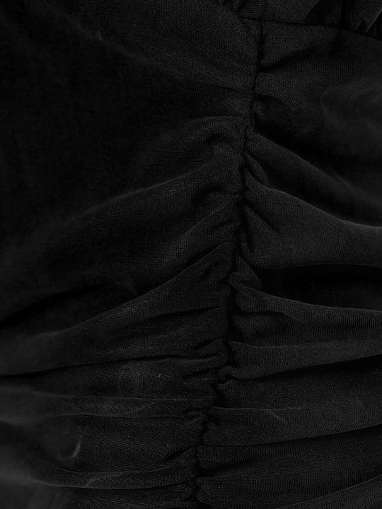 Women's Sleeveless Blouse with V Neckline Black