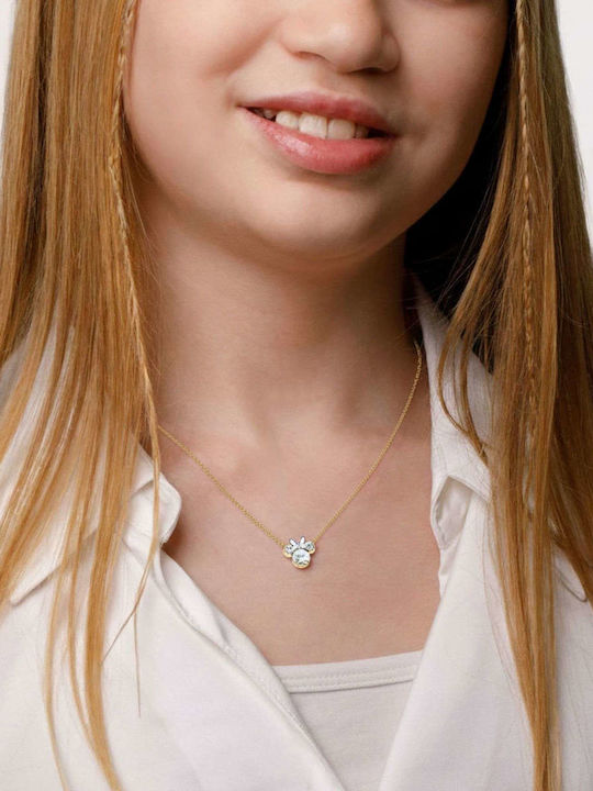 Disney Necklace From Gold Plated Silver With Zircon