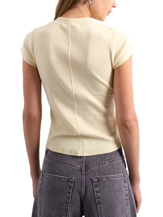 Topshop Women's Cotton Short Sleeve Blouse Yellow