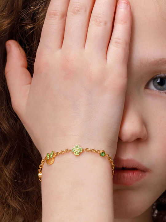 Disney Women's Gold Plated Steel Bracelet with Zircon