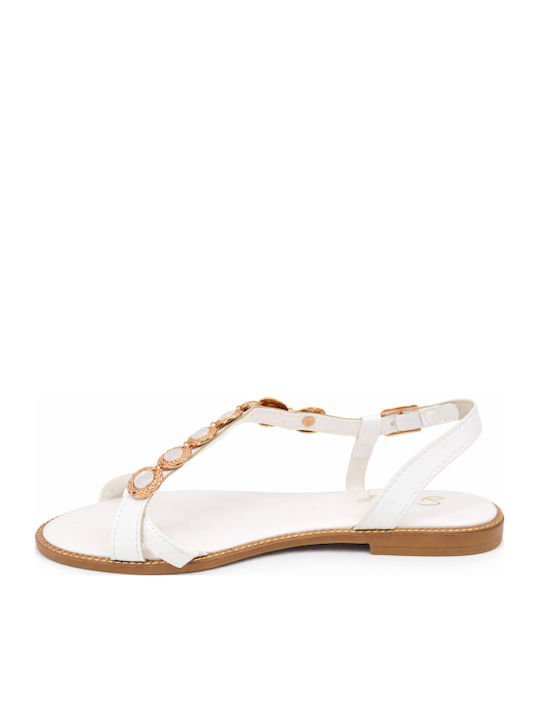 Flache Sandalen Für Damen Weiß