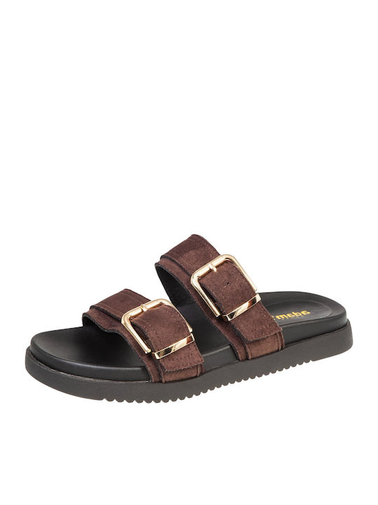 Damen Flatforms Braune Sandalen
