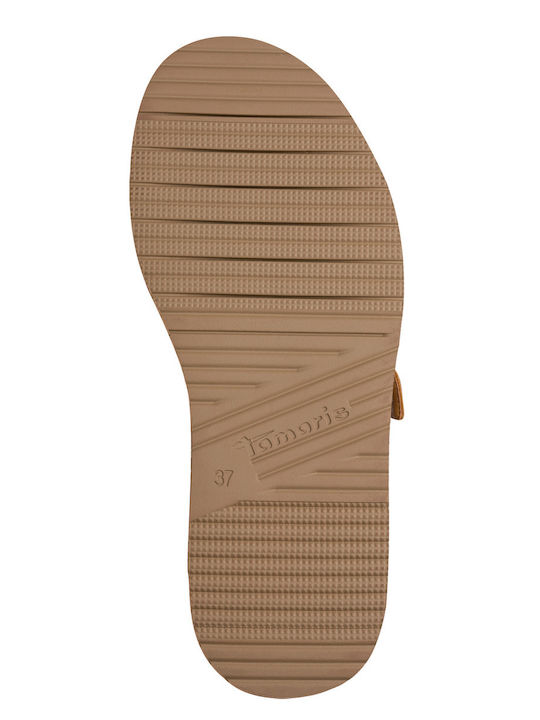 Leather Women's Flat Sandals Brown