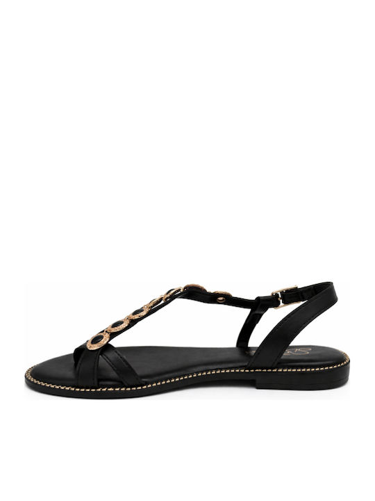 Flache Sandalen Für Damen Schwarz SL-KK-770-26SA