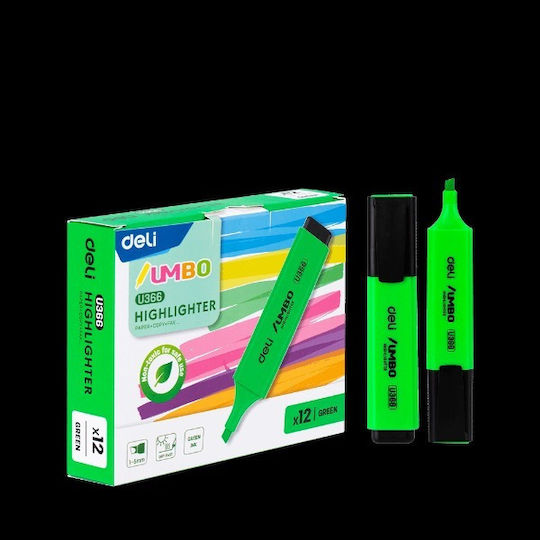 Deli Highlighters Green 12pcs