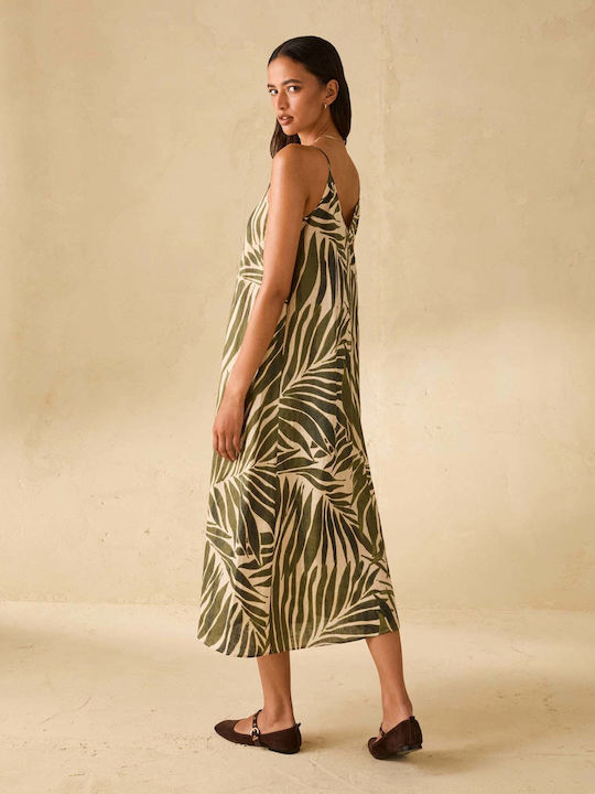 Summer Midi Dress Khaki Beige