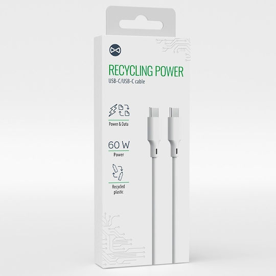 Forever USB 2.0 Cable USB-C male - USB-C Λευκό 1.5m