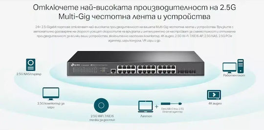 TP-LINK TL-SG3428X-M2 v1 Verwaltet L2 Switch mit 24 Ports Ethernet und 4 SFP Ports