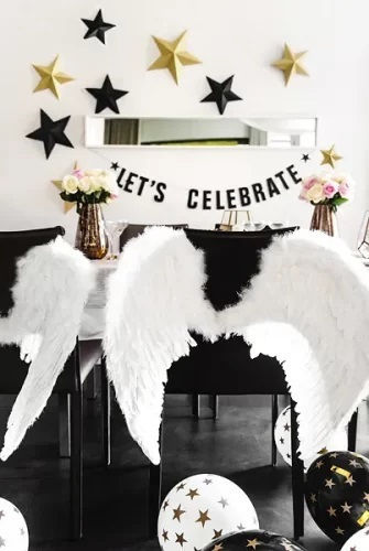 Set of 6 Balloons Black Stars
